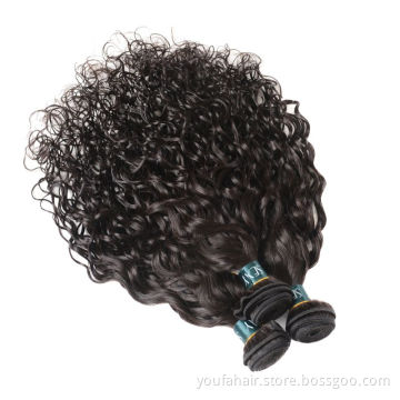 China Factory Vendor 100% Pure Remy Original Peruvian High Grade Water Wave Virgin Human Hair Bundles Curly Hair Extensions